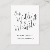 Carte D'accompagnement Mariage site web noir blanc mono coeur code QR (Devant)