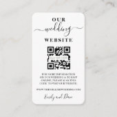 Carte D'accompagnement Mariage Site Web script vertical photo QR CODE (Devant)