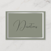 Carte D'accompagnement Mariage sophistiqué Sage & Silver (Devant)