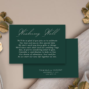 Carte D'accompagnement Mariage Souhaitant bien Calligraphie Emerald Green