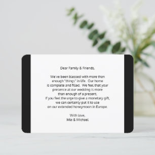 Carte D'accompagnement Mariage Souhaite Bien Argent Enceinte Cadeau