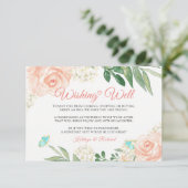 Carte D'accompagnement Mariage Souhaite Bien Brush Peach Chic Floral (Debout devant)