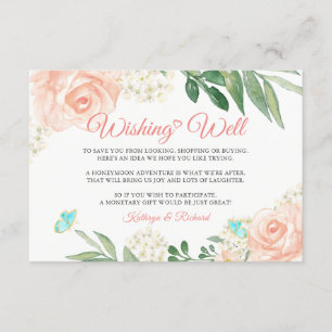 Carte D'accompagnement Mariage Souhaite Bien Brush Peach Chic Floral