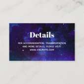 Carte D'accompagnement Mariage spatial. Les étoiles de nuit. Détails nava (Devant)