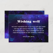 Carte D'accompagnement Mariage spatial souhaitant bien. Les étoiles de nu (Devant / Derrière)