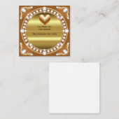 Carte D'accompagnement 💍 Mariage Style Monogramme Cœur Doré 🌹 (Devant / Derrière)