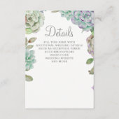 Carte D'accompagnement Mariage Succulent Cactus du désert (Devant)