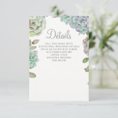 Carte D'accompagnement Mariage Succulent Cactus du désert (Debout devant)