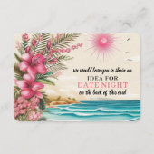 Carte D'accompagnement Mariage sur la plage rose (Devant)