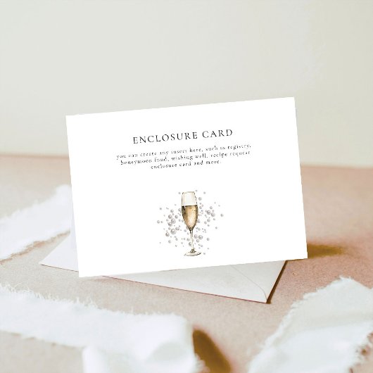 Carte D'accompagnement Mariage sur mesure perles et prosecco