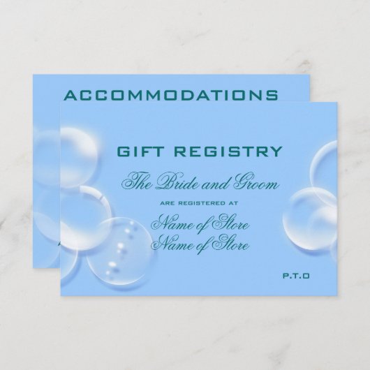 Carte D'accompagnement mariage sur plage (Devant / Derrière)