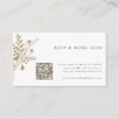 Carte D'accompagnement Mariage Tan & Blanc Fleur sauvage RSVP (Devant)