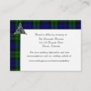 Carte D'accompagnement Mariage Tartan noir