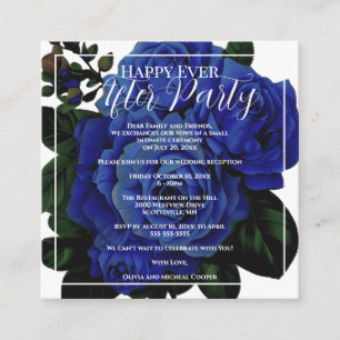 Carte D'accompagnement Mariage thème rose bleue vintage Happy Ever After