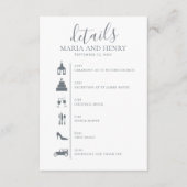Carte D'accompagnement Mariage Timeline Blue Détails QR Code Site Web (Devant)