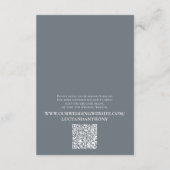Carte D'accompagnement Mariage Timeline Blue Détails QR Code Site Web (Dos)