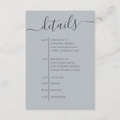 Carte D'accompagnement Mariage Timeline Blue Détails QR Code Site Web (Devant)