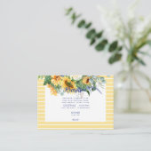 Carte D'accompagnement Mariage Toscan Bleu & Jaune Tournesol (Debout devant)
