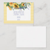 Carte D'accompagnement Mariage Toscan Bleu & Jaune Tournesol (Devant / Derrière)