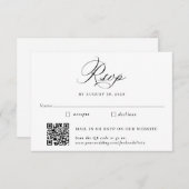 Carte D'accompagnement Mariage traditionnel élégant et code QR RSVP (Devant / Derrière)