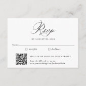 Carte D'accompagnement Mariage traditionnel élégant et code QR RSVP (Devant)