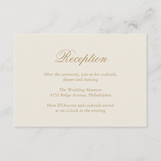 Carte D'accompagnement Mariage traditionnel ivoire élégant (Devant)