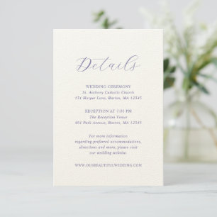 Carte D'accompagnement Mariage traditionnel Lilac élégant