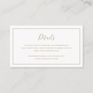 Carte D'accompagnement Mariage traditionnel or élégant
