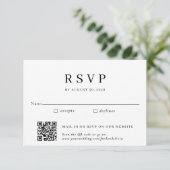 Carte D'accompagnement Mariage traditionnel par courrier et code QR RSVP (Debout devant)