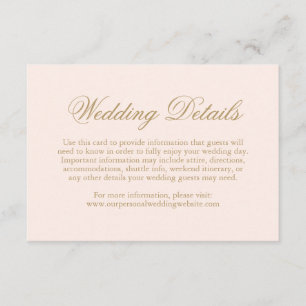 Carte D'accompagnement Mariage traditionnel rose vif Formal élégant