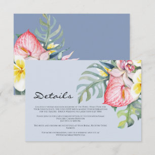 Carte D'accompagnement Mariage tropical floral moderne Hawaï