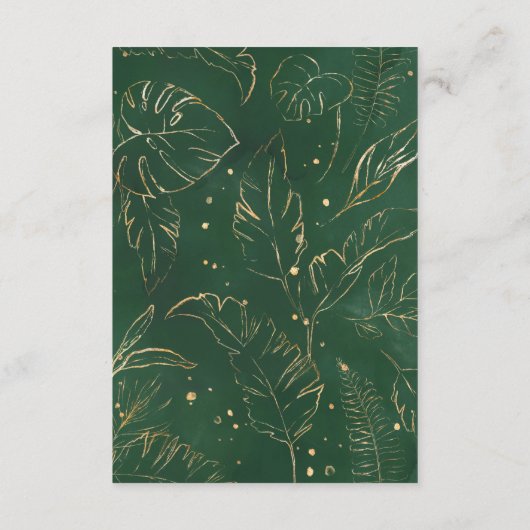 Carte D'accompagnement Mariage Tropical Foliage Or RSVP avec code QR (Dos)