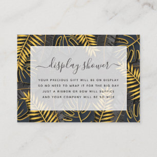 Carte D'accompagnement Mariage Tropical Noir et Or