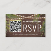 Carte D'accompagnement Mariage Tropical Palm Bois Rustique Code QR RSVP (Devant)