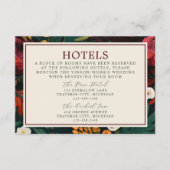 Carte D'accompagnement Mariage Turquoise floral peint bleu foncé bordeaux (Devant)