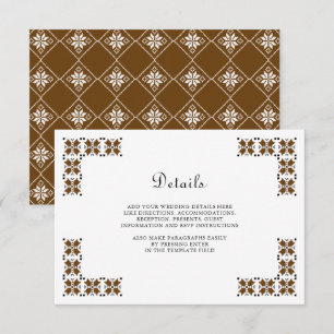 Carte D'accompagnement Mariage Ukrainien Broderie Noir Brun Détails