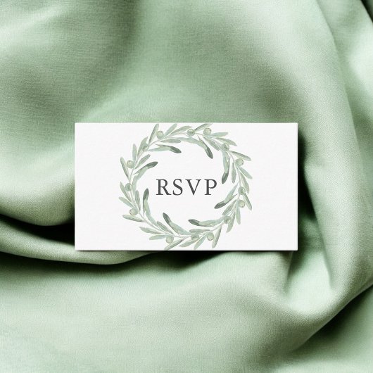 Carte D'accompagnement Mariage vert Olive RSVP