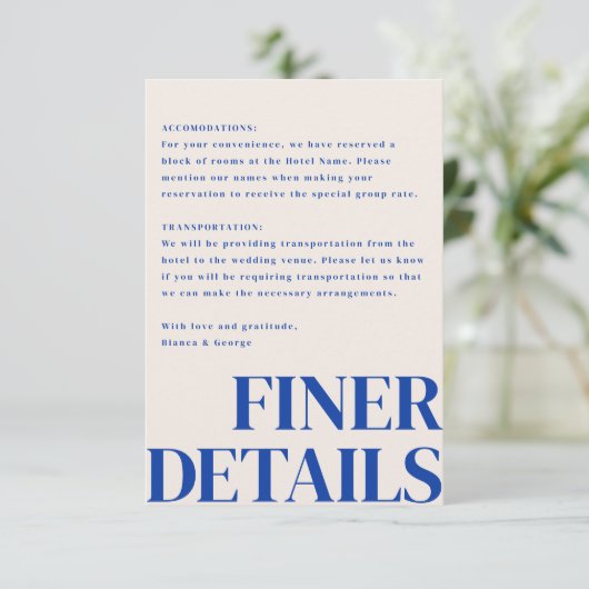 Carte D'accompagnement Mariage Vertical Belmont (Debout devant)