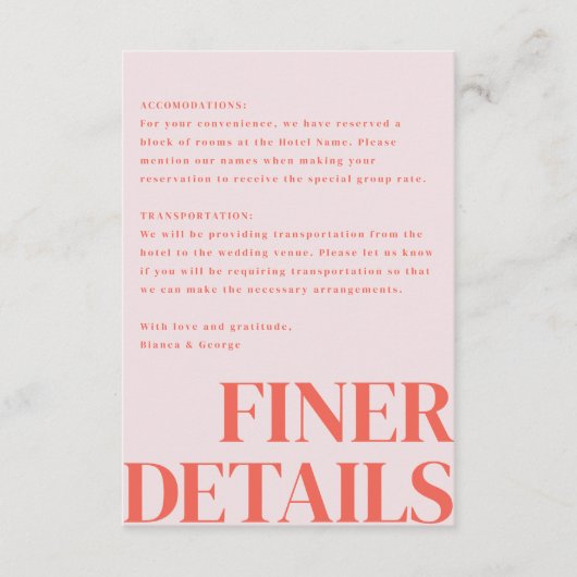 Carte D'accompagnement Mariage Vertical Belmont (Devant)