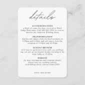 Carte D'accompagnement Mariage vertical moderne et simple (Devant)