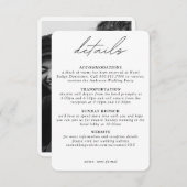 Carte D'accompagnement Mariage vertical moderne et simple (Devant / Derrière)