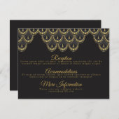 Carte D'accompagnement Mariage Vintage Art Déco (Devant / Derrière)