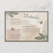 Carte D'accompagnement mariage vintage boho chic verdure (Devant)