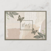 Carte D'accompagnement mariage vintage boho chic verdure (Dos)