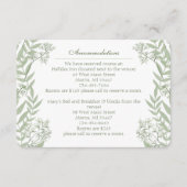 Carte D'accompagnement Mariage Vintage Botanique Vert Olive (Devant)