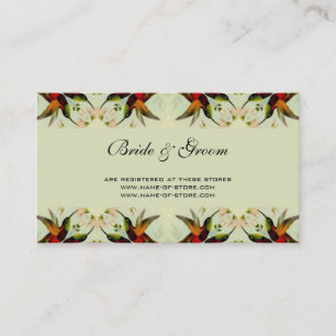 Carte D'accompagnement Mariage Vintage, Colibris et Fleurs