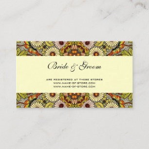 Carte D'accompagnement Mariage Vintage, Fleurs de Jardin Floral Papillons