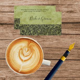 Carte D'accompagnement Mariage Vintage, Fleurs Victoriennes Motif à Enrou