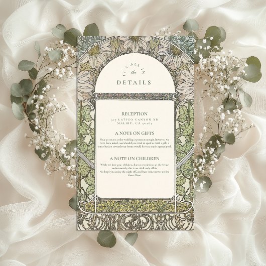 Carte D'accompagnement mariage vintage Garden Arch