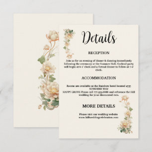 Carte D'accompagnement Mariage vintage Lotus flower